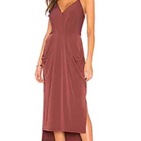 BCBGenration Mahogany Drape Pocket Midi Dress Size XS - Picture 2 of 5